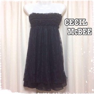 セシルマクビー(CECIL McBEE)のセシル♡花柄レースベアワンピース(ミニワンピース)