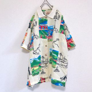 コムデギャルソン(COMME des GARCONS)の80s 90s 古着 ビンテージ 派手 柄シャツ 半袖シャツ レトロ 開襟(シャツ)