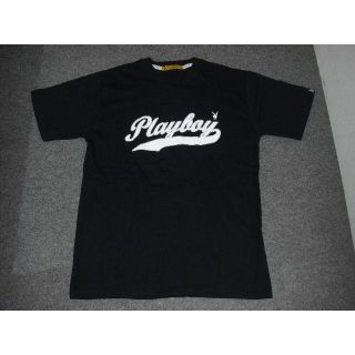 プレイボーイ(PLAYBOY)の《新品未使用》PLAYBOY　ロゴプリントTシャツワンポイント刺繍　Lサイズ　黒(Tシャツ/カットソー(半袖/袖なし))