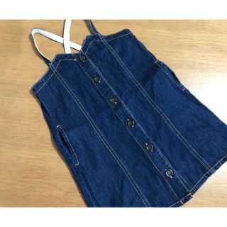 ブランシェス(Branshes)の美品 ブランシェス フロントボタン デニム ワンピース 110(ワンピース)