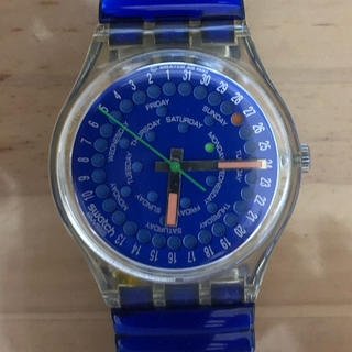スウォッチ(swatch)のswatch 1992 ブルースポット 秒針が動きません！デザイン良いのに^_^(腕時計(アナログ))