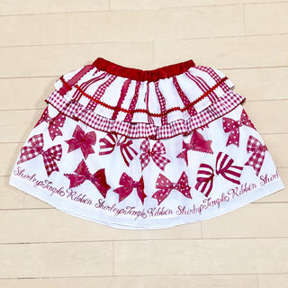 シャーリーテンプル(Shirley Temple)のシャーリーテンプル☆今季シフォンリボンスカート アイボリー 120(スカート)