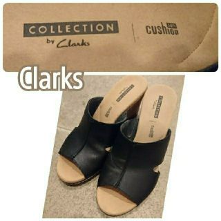 クラークス(Clarks)の【６月末まで】美品☆Clarks☆サンダル ブラックレザー(サンダル)