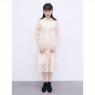 EBECCA boutique そっとしておくフラワーオーガンジーワンピース(ひざ丈ワンピース)