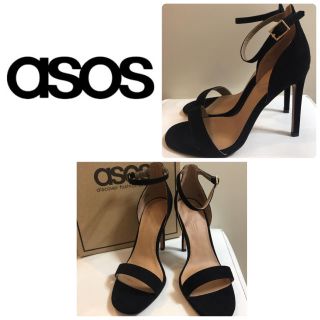 エイソス(asos)のASOS ブラックスエード サンダル(サンダル)