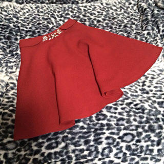 リランドチュール(Rirandture)のリランドチュール 赤色ビジュースカート(ひざ丈スカート)