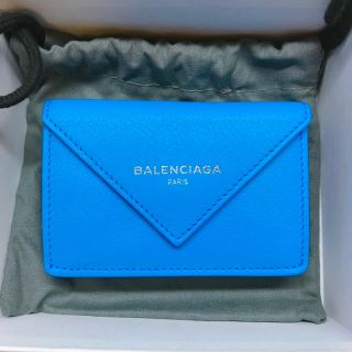 専用  《美品》 BALENCIAGA ペーパーミニウォレット ブルー