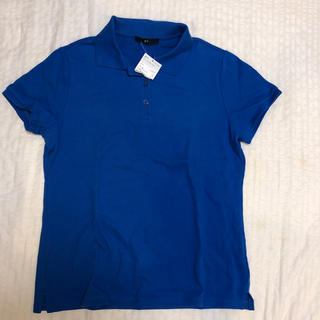 ジーユー(GU)のジーユー レディースポロシャツ ブルー(ポロシャツ)