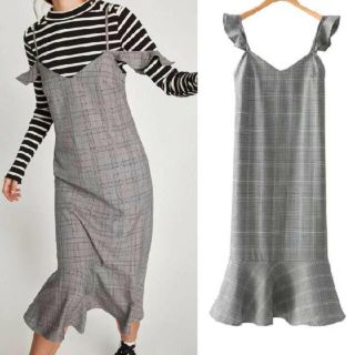 ザラ(ZARA)の美品 ZARA ギンガムチェックワンピース(ロングワンピース/マキシワンピース)