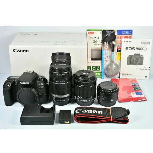 Canon EOS 9000D 標準＆望遠＆単焦点トリプルレンズセットスマホ/家電/カメラ