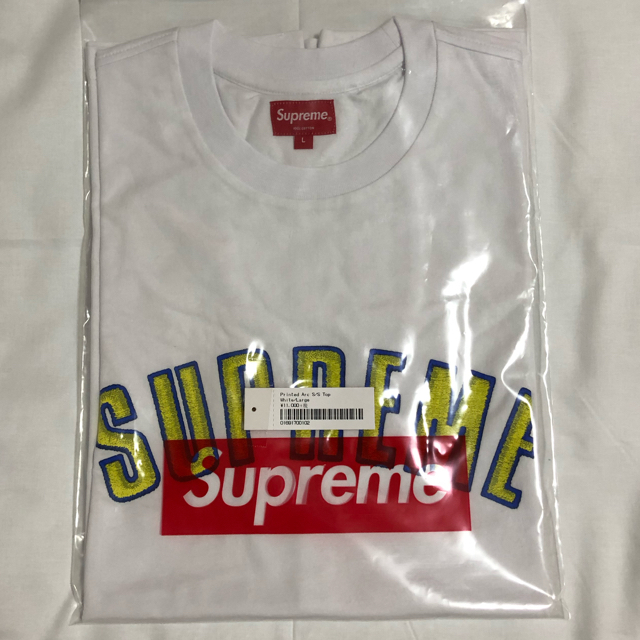 L Supreme Printed Arc S/S Top White