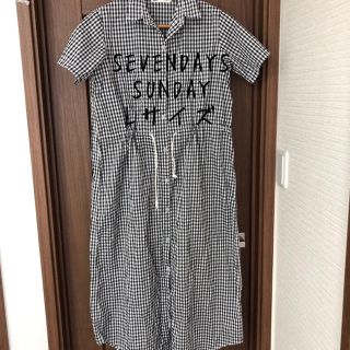 セブンデイズサンデイ(SEVENDAYS=SUNDAY)のSEVEN DAYS SUNDAY 黒 ギンガムチェック ワンピ L(ロングワンピース/マキシワンピース)