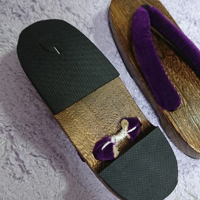 ◆浴衣用♡紫鼻緒下駄◆ レディースの靴/シューズ(下駄/草履)の商品写真