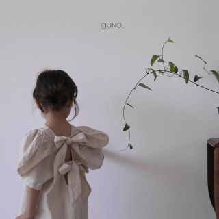 SALE! guno ribbon ops バックリボンワンピース 韓国子供服(ワンピース)