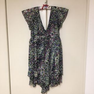 マウジー(moussy)のmoussy シフォン 黒 花柄(チュニック)