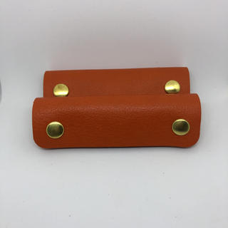 エルエルビーン(L.L.Bean)のバッグ 持ち手 レザー ハンドルカバー オレンジ 2個セット 送料込 ゴールド(トートバッグ)