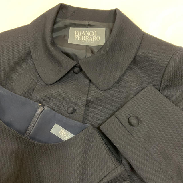 FRANCO FERRARO(フランコフェラーロ)のフランコフェラーロFRANCO FERRARO美品お受験定番濃紺ワンピーススーツ レディースのフォーマル/ドレス(スーツ)の商品写真
