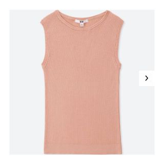 ユニクロ(UNIQLO)のユニクロ UVカットリブノースリーブセーター Mサイズ(カットソー(半袖/袖なし))