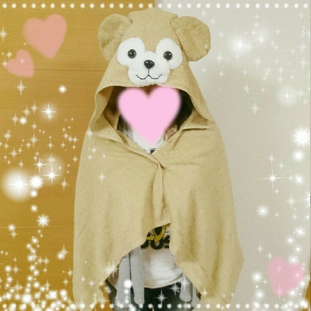 ダッフィー 風 着ぐるみ ポンチョ フード タオル ハンドメイド