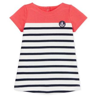 プチバトー(PETIT BATEAU)の2019SS☆18m プチバトー カラーブロックマリニエールワンピース(ワンピース)