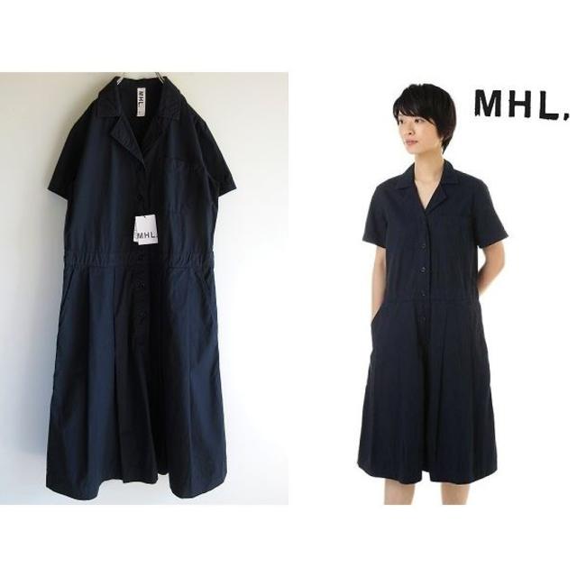 MHL    ＊コットン ワンピース＊  半袖開襟シャツ ワンピース