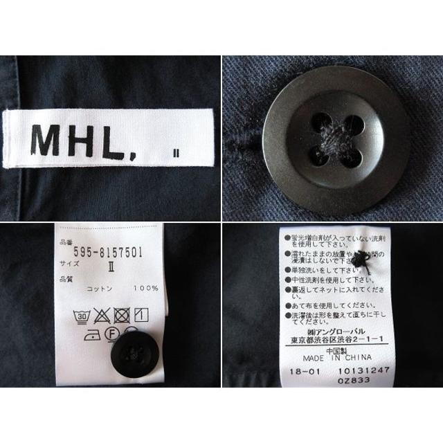 超大特価 新品 MHL. 2018SS スーパーファインコットン シャツワンピース Ⅱ 紺