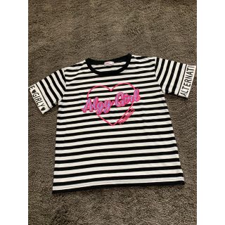 ジェニィ(JENNI)の新品◆ALGY ボーダーＴシャツ 袖ロゴ入り 140.150(Tシャツ/カットソー)