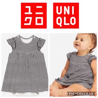 ユニクロ(UNIQLO)のユニクロ コーディネートショートオール チェック 70サイズ(カバーオール)