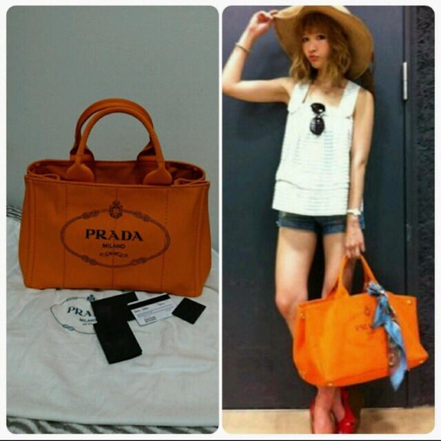 PRADA - PRADA カナパキャーバストート PAPAYAの通販 by GIA85 PRADA - PRADA カナパキャーバストート PAPAYAの通販 by GIA85
