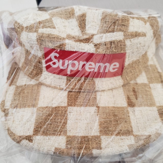 Supreme チェックキャップ麻素材新品国内外正規品シュプリームジョーダン