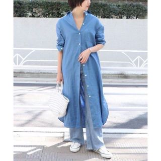 プラージュ(Plage)の¥21600 plage プラージュ リネンシャツワンピース 今期新品(ロングワンピース/マキシワンピース)