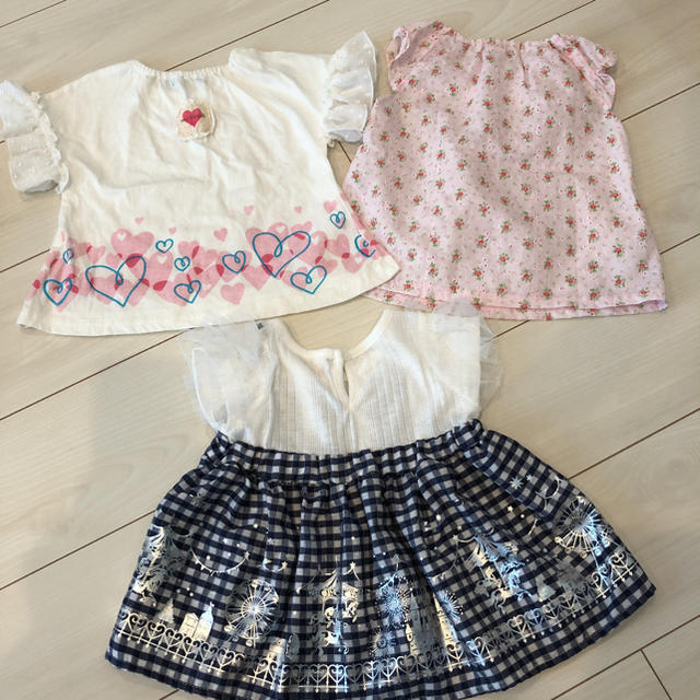 Ｔシャツ 3枚セット キッズ/ベビー/マタニティのキッズ服女の子用(90cm~)(Tシャツ/カットソー)の商品写真