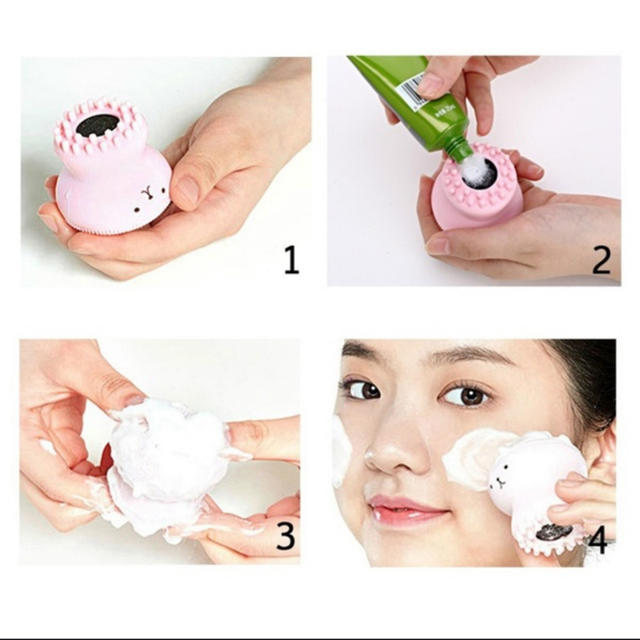 シリコンクレンジングブラシ新品ピンク コスメ/美容のスキンケア/基礎化粧品(洗顔ネット/泡立て小物)の商品写真