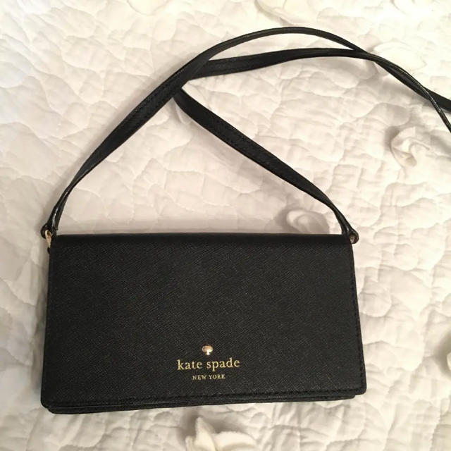 kate spade new york - ケイトスペード 黒 スマホポシェット ショルダー 新品未使用 旅行バッグの通販 by さくら