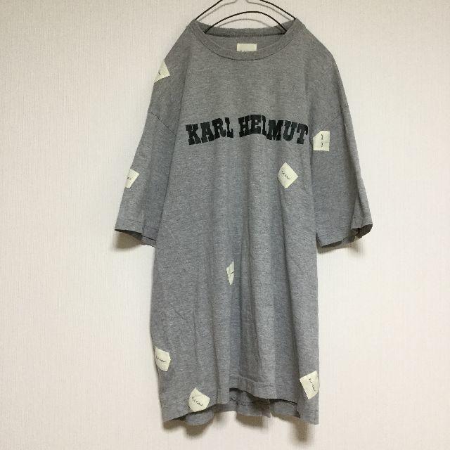 Karl Helmut(カールヘルム)のカールヘルム Tシャツ ロゴ ワッペン グレー ビックシルエット ピンクハウス レディースのトップス(Tシャツ(半袖/袖なし))の商品写真