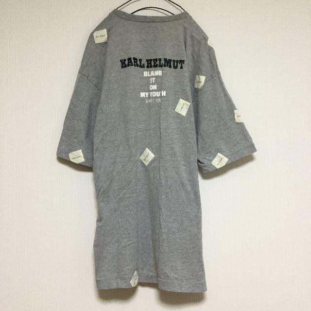 Karl Helmut(カールヘルム)のカールヘルム Tシャツ ロゴ ワッペン グレー ビックシルエット ピンクハウス レディースのトップス(Tシャツ(半袖/袖なし))の商品写真
