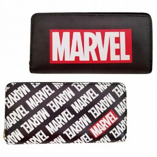 マーベル(MARVEL)のmarvel マーベル 財布 長財布 新作 ロゴ 赤 シルバー(長財布)