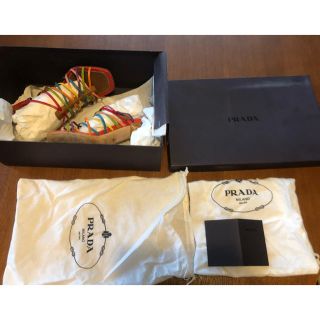 プラダ(PRADA)のPRADA サンダル サイズ３７ 23.5cm 美品 ヒールあり(サンダル)