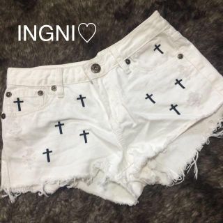 イング(INGNI)のINGNI クロスホワイトショーパン♡(ショートパンツ)