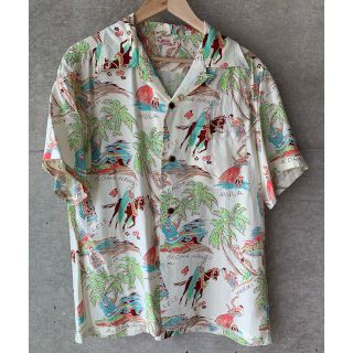 サンサーフ(Sun Surf)のSUNSURF サンサーフ アロハシャツ レーヨン100% Ｍ 白(Tシャツ/カットソー(半袖/袖なし))