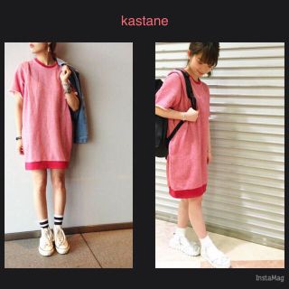 カスタネ(Kastane)のkastane肩タック裏毛ワンピース(ミニワンピース)