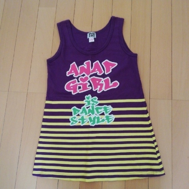 ANAP(アナップ)の値下げ　ANAPGIRLワンピースxs140 キッズ/ベビー/マタニティのキッズ服女の子用(90cm~)(ワンピース)の商品写真