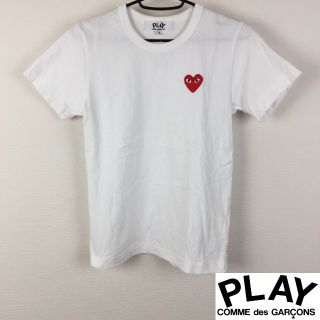 コムデギャルソン(COMME des GARCONS)の美品 プレイコムデギャルソン 半袖Tシャツ レディース ホワイトS(Tシャツ(半袖/袖なし))