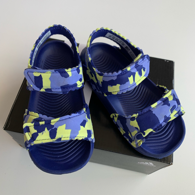 adidas(アディダス)のadidas アディダス キッズ サンダル ブルー パープル 14cm キッズ/ベビー/マタニティのベビー靴/シューズ(~14cm)(サンダル)の商品写真