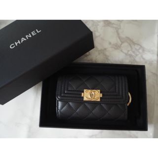 シャネル(CHANEL)のCHANEL ボーイシャネル キーケース BLK×GLD 4連＋リング(キーケース)