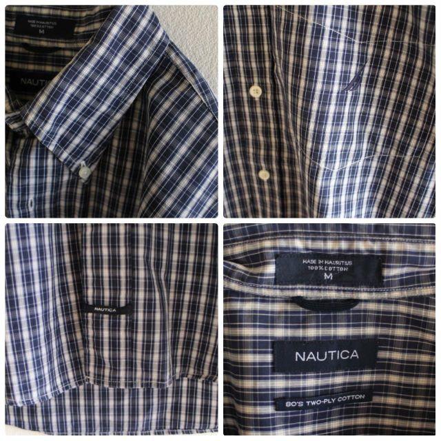 NAUTICA(ノーティカ)のUS ノーティカ navy gray マドラスチェック BD シャツ M メンズのトップス(シャツ)の商品写真