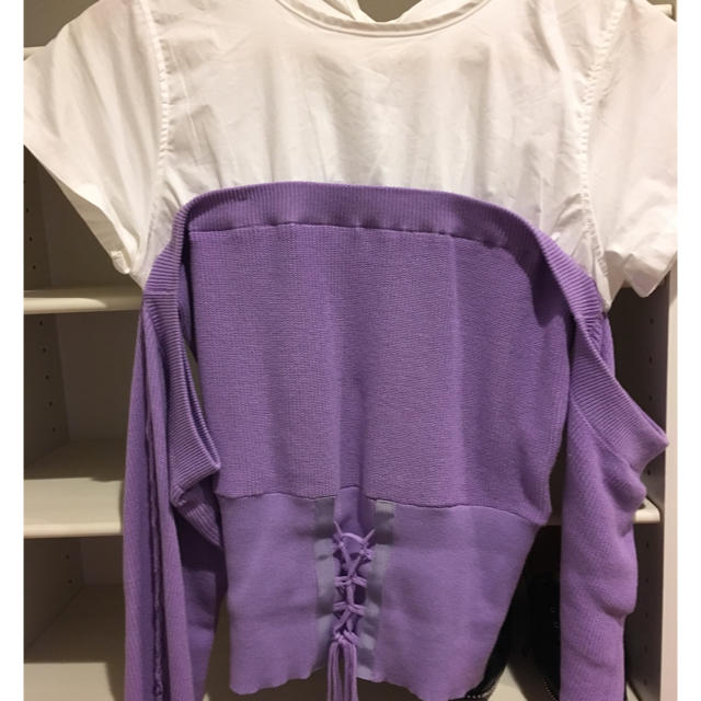 Ameri VINTAGE(アメリヴィンテージ)のAmeri ♡BLOUSE DOCKING KNIT  レディースのトップス(シャツ/ブラウス(長袖/七分))の商品写真