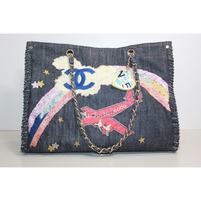 CHANEL - シャネル デニムライン チェーントートバッグ ショルダーバッグ 黒 おまけ付