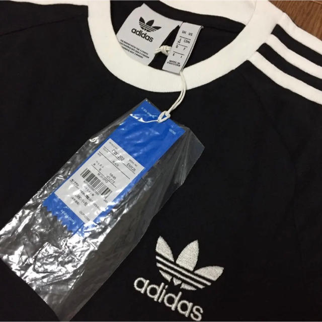 adidas(アディダス)のアディダス オリジナルス 3ストライプス 半袖 Tシャツ 黒 新品未使用 メンズのトップス(Tシャツ/カットソー(半袖/袖なし))の商品写真