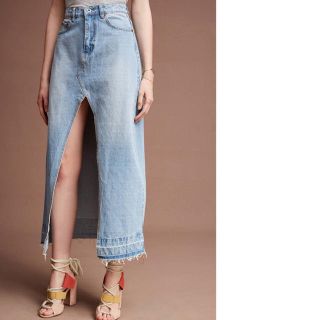 アンソロポロジー(Anthropologie)のにこにこ様専用Vented denim skirt(ロングスカート)